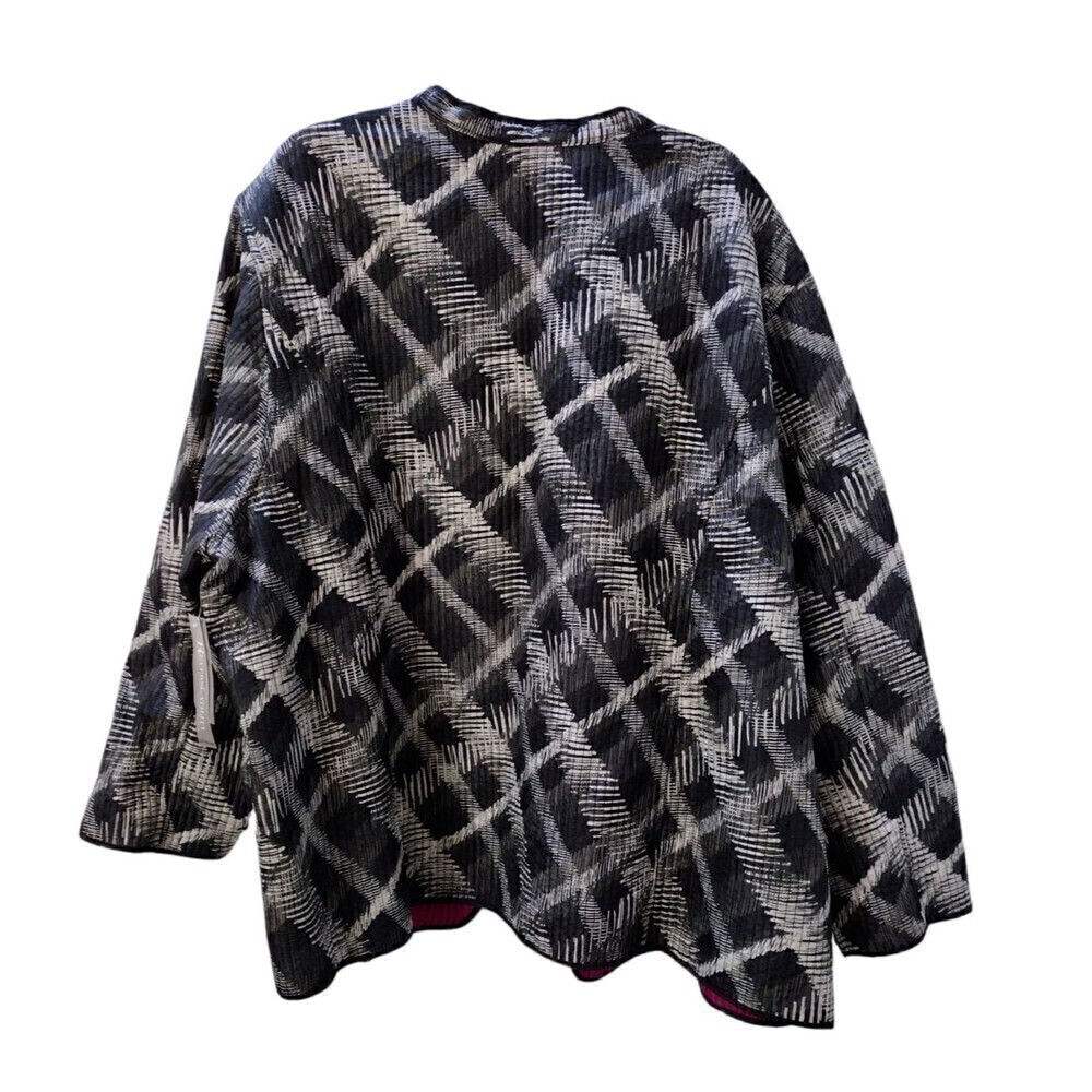 Catherines Jacket Women's 5X Black Reversible QUILTED Long Sleeve Open Front NWT - Picture 8 of 8